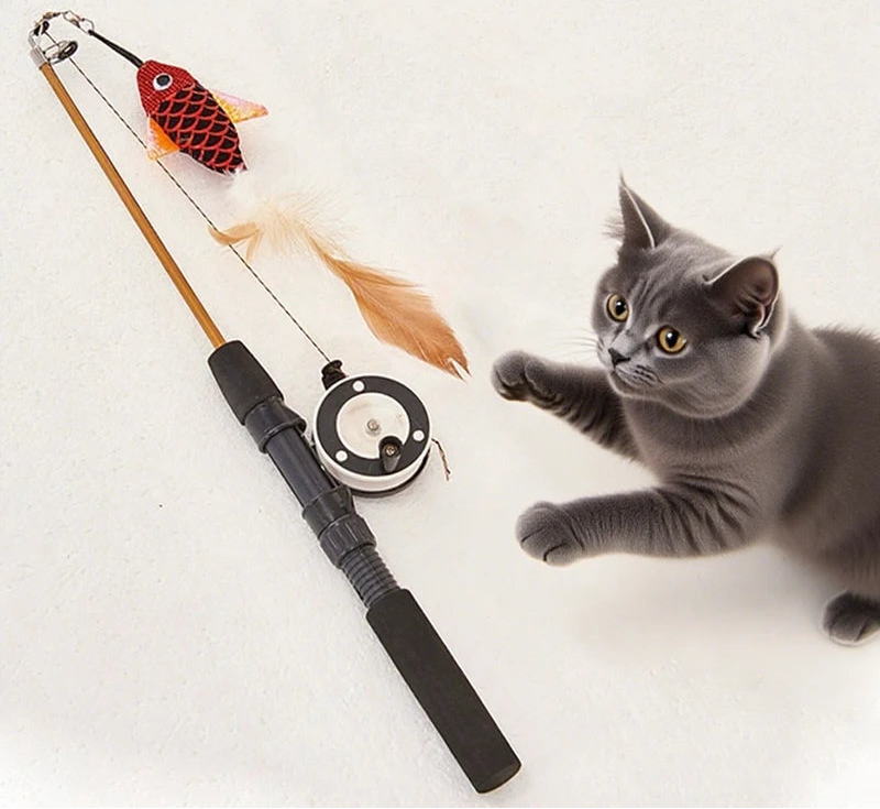 Caña interactiva de Pesca para gatos